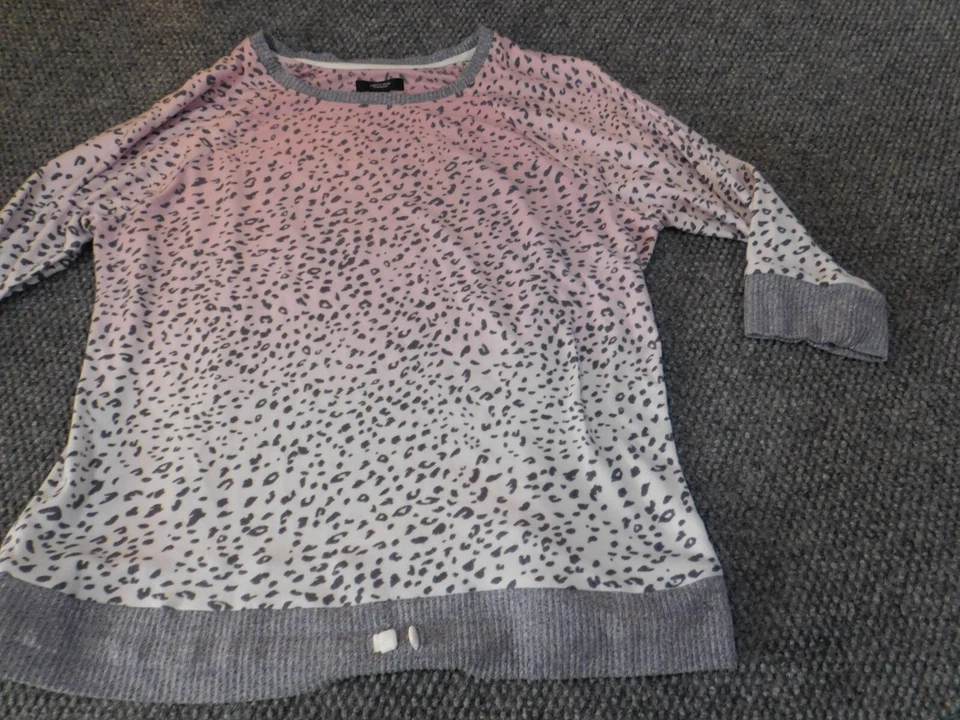 Suéter Simply Vera Vera Wang Grande Rosa Jersey Elástico Estampado Animal Foto 2 de 4