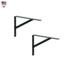 PAIR (2-pieces) 12" x 9" Black Heavy-Duty Steel Shelf Bracket Holds 250 lb. Each