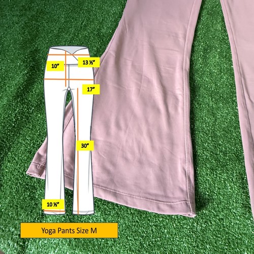 High Waist Flare Pants Mauve Stretch Bell Bottom Yoga Style Lounge Pants Size M - Picture 3 of 13