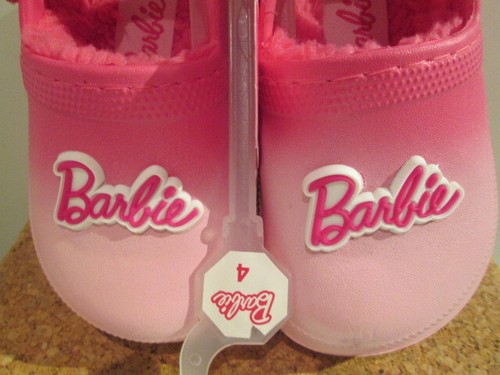 BARBIE clogs, hook & loop heel strap, pink ombre, fluffy interior, US4, BNWT - Picture 2 of 5