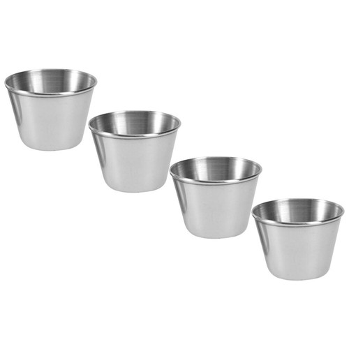 4 Pcs Stainless Steel Sauce Cup Reusable Containers Metal Dipping Cups - Picture 8 of 12