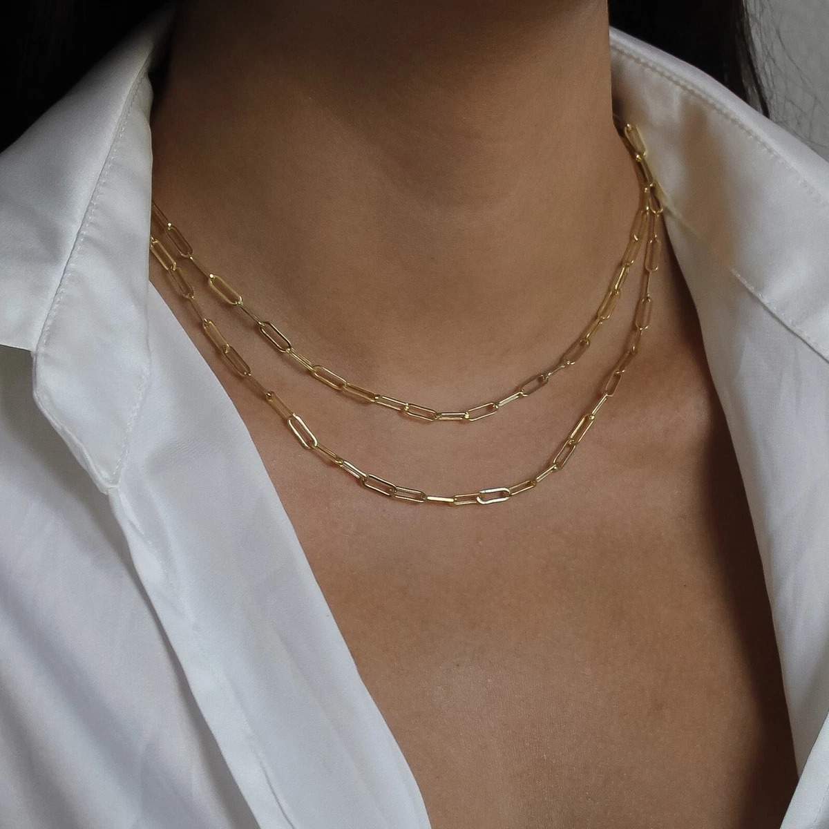 Beaded Chain Necklace - The Clear Cut Collection 14K Yellow / 16in