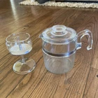 6-9 Cup vintage Pyrex Flameware 7759B Coffee Pot Glass Percolator -