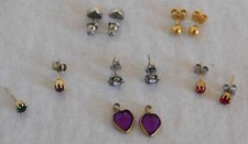 Lot of pierced Earrings - Stud  Heart Shape Dangle  5 Pair  Extra  E289 