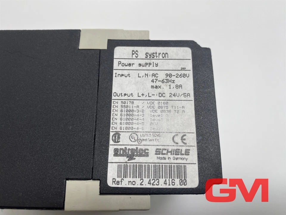Entrelec Schiele Stromversorgung PS systron 2.423.416.00 power supply 24V/5A - Bild 2 von 4