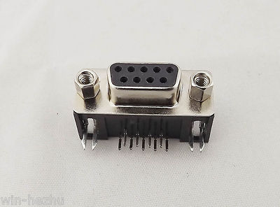 D-Sub DB9 9 Pin Female Right Angle RS232 Serial PCB Connector Solder Connector