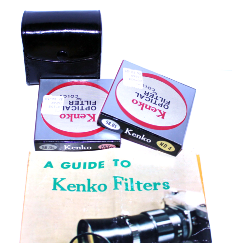 Set of 2 Vintage Kenko Camera Lens Filters, 58.0s Skylight Filter, 58.0s ND4 Fil - Picture 1 of 4
