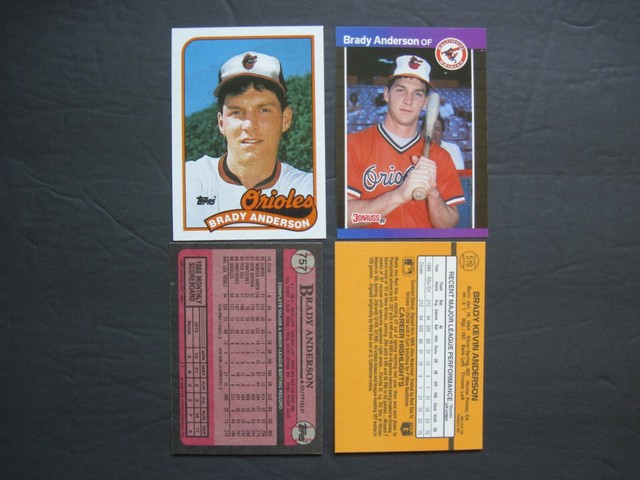 BRADY ANDERSON ROOKIE CARDS 1989 Donruss 519 Topps 757 Mint FREE 