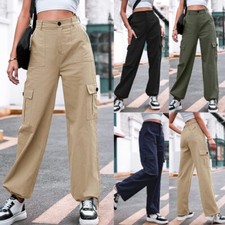 Ladies Jogger Pant Straight Wide Leg Cargo Pants Women Lounge Daily Wear