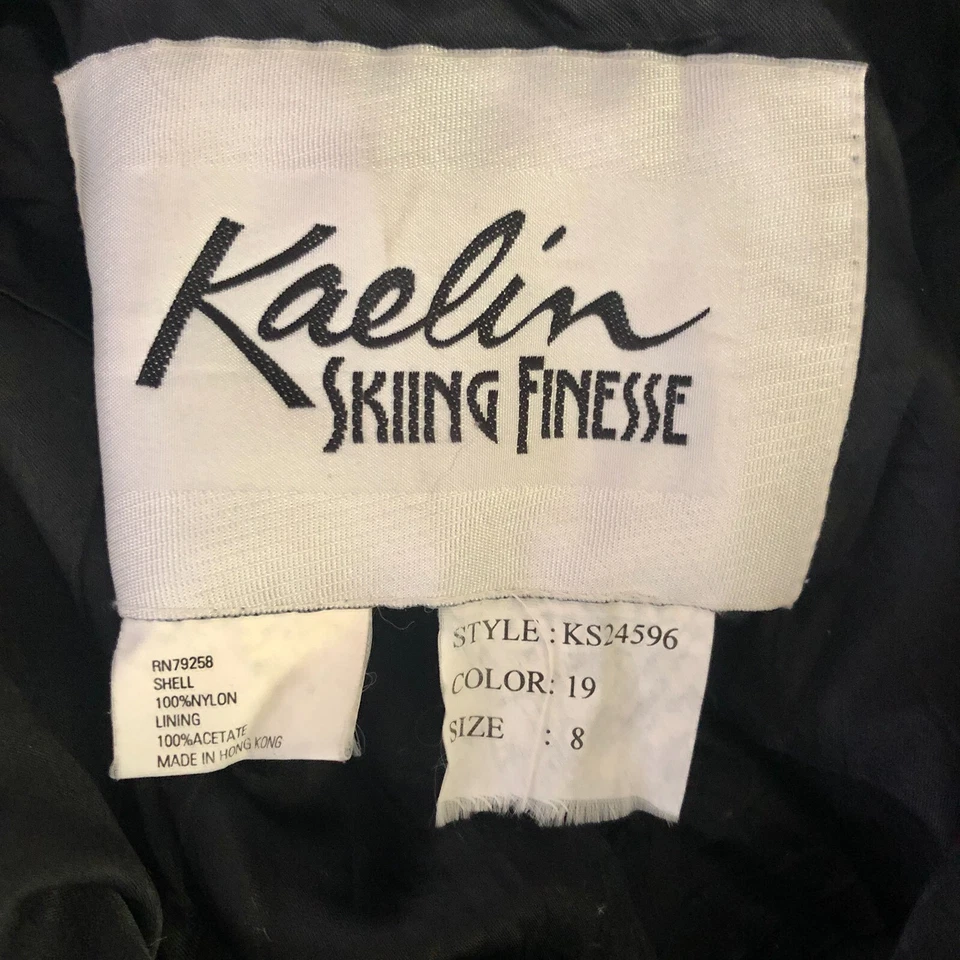 Vtg 90s Kaelin Skiing Finesse Jacket Womens 8 Black Soutache Drawstring Ski Coat - Image 2 of 4