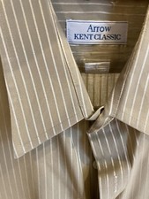 vintage retro 70's KENT COLLECTION BY ARROW Tan LONG SLEEVE SHIRT 16.5 34/35