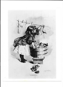 Vintage Ivory Soap Ad Glossy Photograph - Maud Humphrey,  "A Busy Day" 1896
