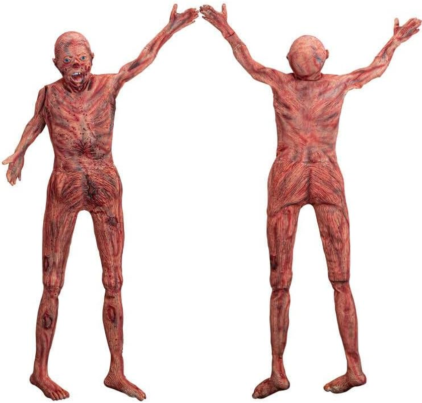 Halloween Bloody Half Body, 94cm Latex Skinned Half-Body Hanging Corpse Torso in a Bag for Haunted House Halloween Party Indoor Outdoor Decoration