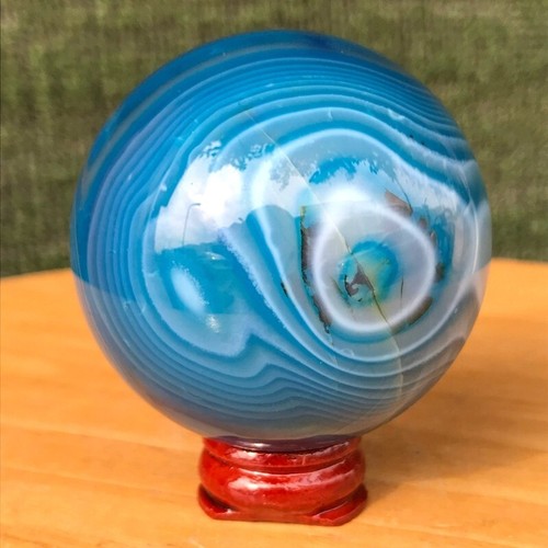 280G NRare Blue Agate Geode Bsll Quartz Crystal Sphere Mineral Specimen Healing - Picture 7 of 19