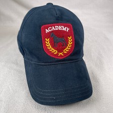 Gymboree Hat Kids 5-7 Blue Snapback Cap Embroidered Dog Academy Crest