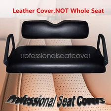 For E-Z-Go TXT Golf Cart Front Seat Cover Leather Black