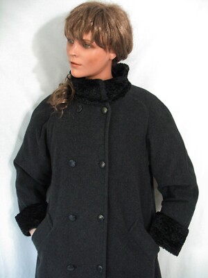 KAPP AHL Trachtenmantel Persianer Pelz Wollmantel Lodenmantel