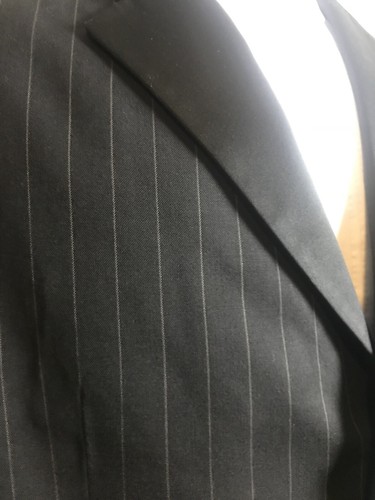 Tuxedo 3 Button Coat Black With White Stripes by Ralph Lauren Size 46 Long - Picture 2 of 9