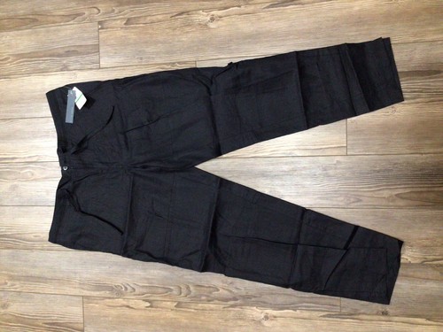 Perry Ellis Herren Freizeit Leinenhose Größe Large schwarz Taschen flach vorne neu - Bild 3 von 10