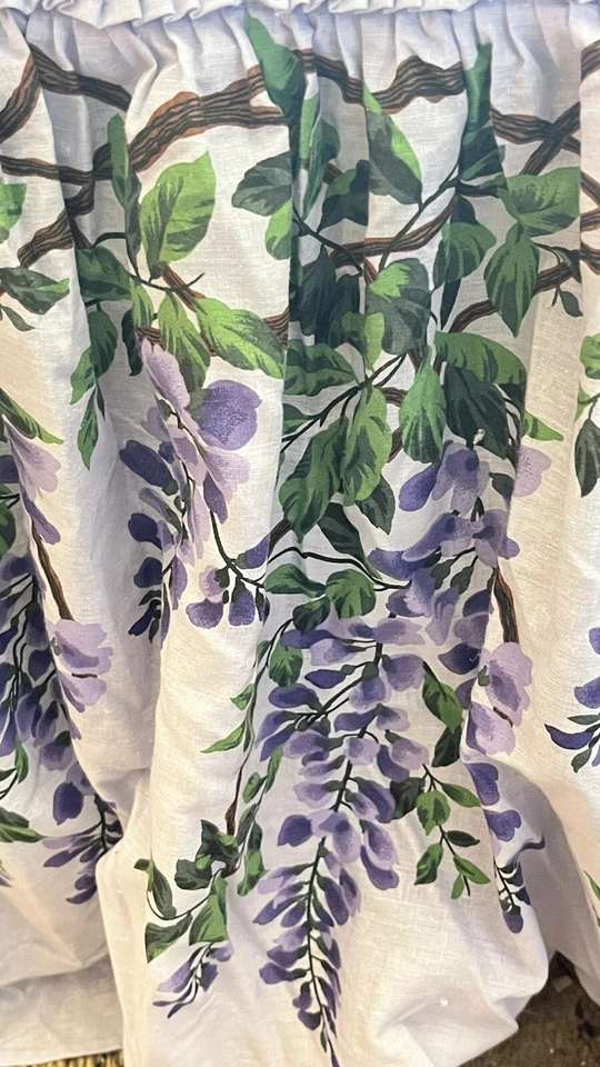 Q Bedspread Set Lavender Wisteria Botanical Vines Cottage French Farm Purple - Image 3 of 4