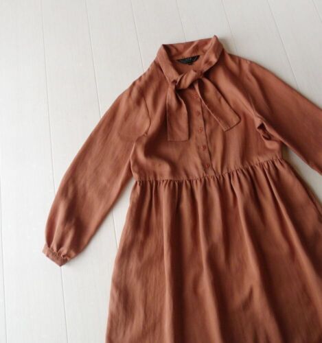 agnes b. Vestido Pajarita Marrón Para Mujer Talla M Excelente Estado Moda Japón - Imagen 3 de 13