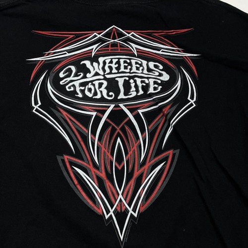 Hot Leathers 2 Wheels For Life Bikers Black Long Sleeve T-Shirt Men's Size 3XL - Picture 10 of 11