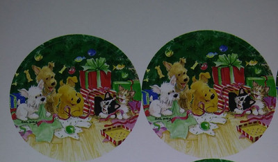 24 Stickers Christmas Sticker Seals Sheet Suzy's Zoo Wags and Whiskers Cat Dog