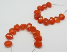 Natural Gemstone Carnelian Teardrop Faceted Briolettes 10 Pieces Beads Handmade
