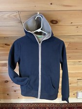 Benetton NAVY Gray Lined Fleece Full Zip Jacket Hood Boys' Girls' Youth XL 10-11