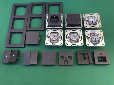 GIRA System 55 E2 Steckdose Schalter / Wippe / Rahmen Anthrazit nach Wahl NEU