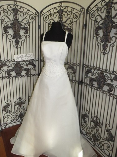 328W DESIGNER 1590 CRYSTAL BEADED SZ 10 IV CORSET FORMAL WEDDING DRESS GOWN - Picture 4 of 13
