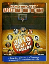 NYC Basketball Hall of Fame 2016 Booklet Signed by 7