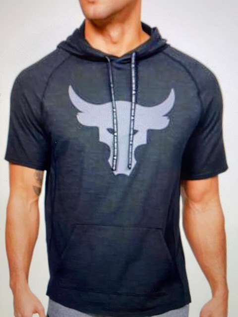 Mens Project Rock Short Sleeve Hoodie 