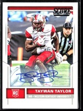 2017 Score Rookie Autographs #406 Taywan Taylor Western Kentucky Titans WR