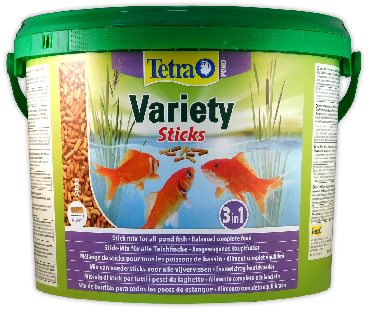 TETRA POND VARIETY STICKS 10L 1650g BUCKET FLOATING FISH FOOD KOI TETRA POND  4004218137004