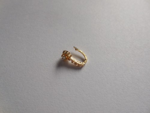 Cerchio clip naso zircone placcato oro antiperforazione perno anello naso bor...