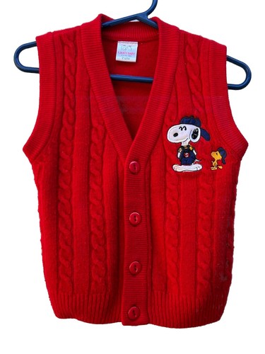 Lucky Baby Japan Toddler 2T Red Vest Snoopy Animal Buttons Sleeveless - Picture 3 of 10