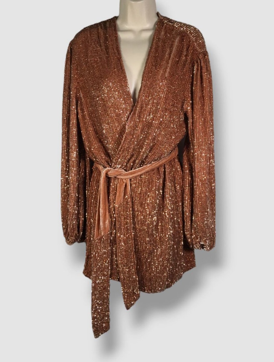 retrofete brown sequin dress Retrofete Sequin Mini Cocktail Dress main image 0