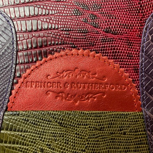 Spencer & Rutherford Handbag Womens Red Purple Green Leather Sun Burst Purse - Picture 6 of 19