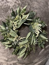 Eucalyptus Leaf Wreath Large With Assorted Greenery For Front Door Wedding Round