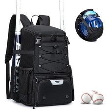 KAVIGOR Baseball Bag for Youth and Adult, Softball Backpack 40L Large, Black