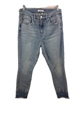 Good American Sz 14 High Skinny Jeans Light Wash Frayed Raw Chew Hem GL103TOP