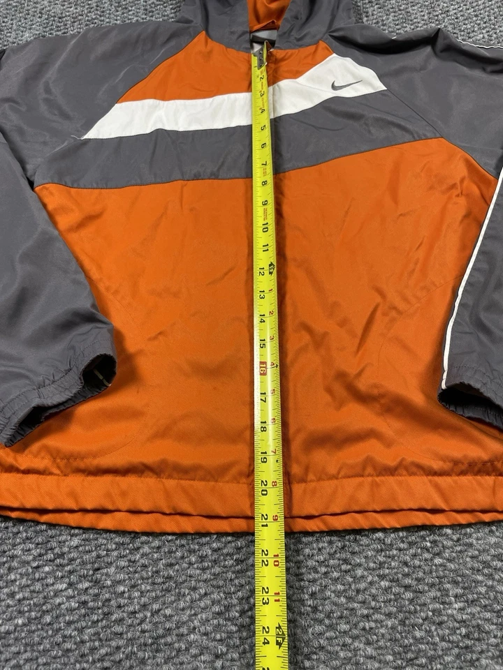 Jaqueta Nike Vintage Juventude M 8-10 Laranja Nylon Quebra-vento Zíper Completo Y2K Meninos - Imagem 3 de 4