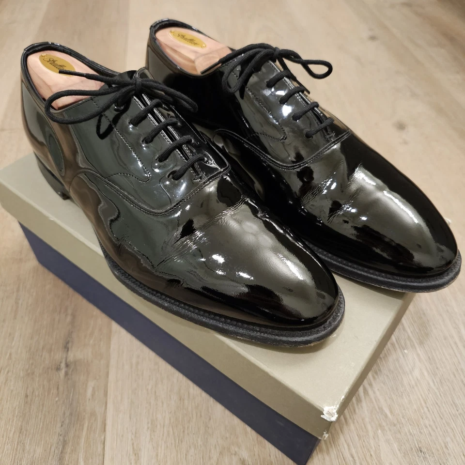 Brooks Brothers Peal Co Mens Black Patent Leather Oxford Tuxedo Shoe Size 10 D - Image 3 of 4