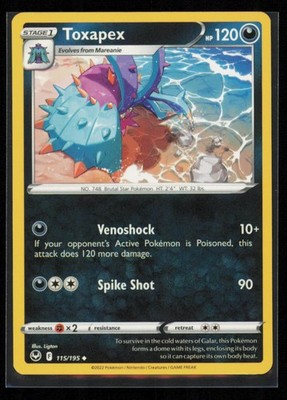 Toxapex 115/195 Pokemon Silver Tempest Uncommon Near Mint