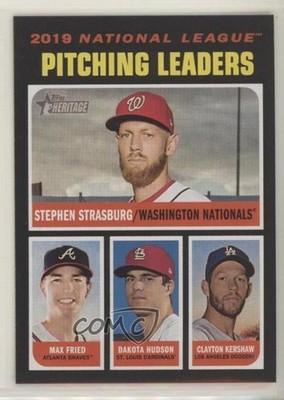 2020 Topps Heritage League Leaders Clayton Kershaw Dakota Hudson Max Fried 05v2