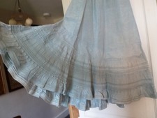 Victorian moiré petticoat eau de nile frilled hem
