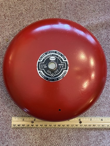 Used ADEMCO 8” Gong Bell, 6V, 0.8 Amp, Model U8, Tested, Works Great, Fast Ship
