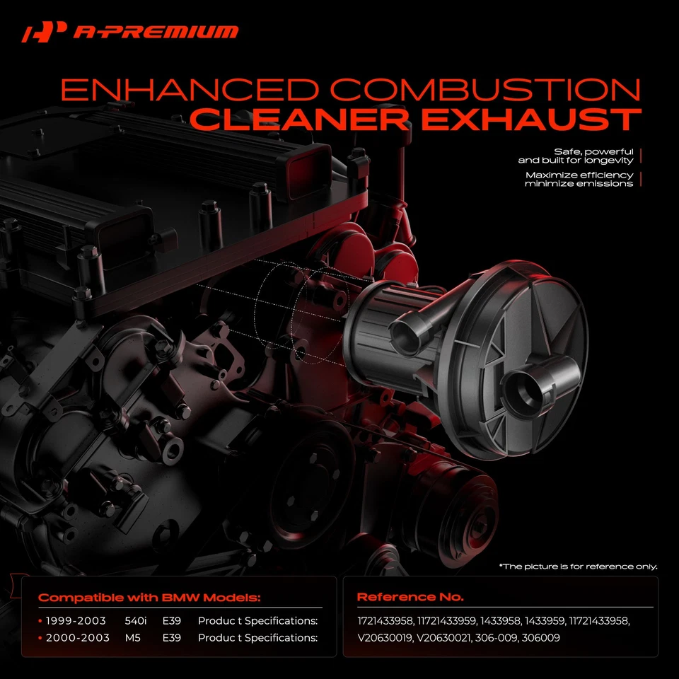 Bomba de inyección de aire secundaria A-Premium con montaje para BMW E39 540i 1999-2003 M5 Foto 2 de 4