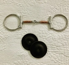 Schneiders Curved Copper Offset D Ring Snaffle Horse Bit, GUC, 5”